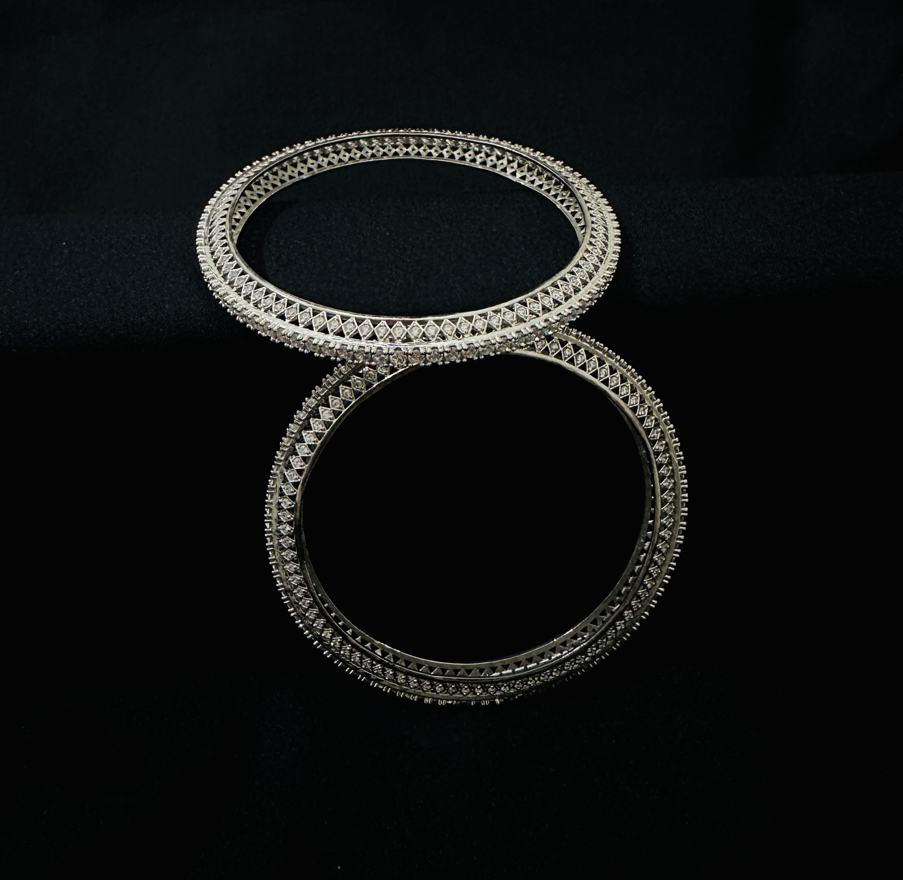 925 Sterling Silver CZ Stone Bangles